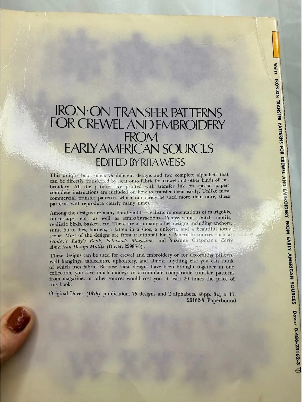 Vintage 1975 Iron-On Transfer Patterns for Crewel & Embroidery Dover